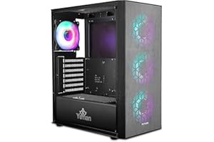 YEYIAN Scatola PC Gamer Dragoon ARGB Torre Media | Piastre ATX Micro ATX Mini ITX | Frontale Mesh | Pannello Laterale Vetro Temperato Trasparente | 4 Ventole PWM 3 Anteriori 1 Posteriore 120mm 1600RPM