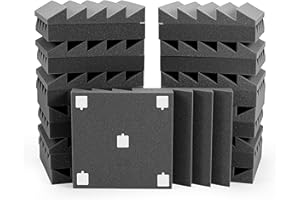 ROVSON Paneles Acústicos Espuma Acústica, 30x30x5 cm, 12 Piezas, Aislante Acústico para Estudios, Estudios de Grabación, Oficinas, Insonorización Acústica Pared, Incluye Adhesivos