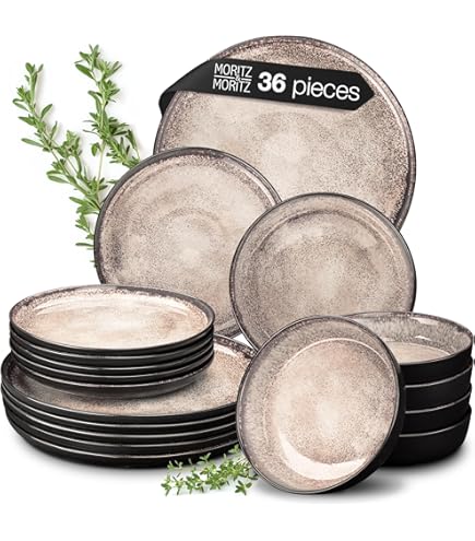 CreaTable, 20166, Serie Nordic Fjord Green, 16-teiliges Geschirrset für 4 Personen, Kombiservice aus Steinzeug, spülmaschinen- und mikrowellengeeignet, Qualitätsproduktion