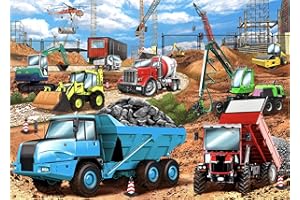 HUADADA Construction Vehicles Jigsaw Puzzles for Kids Gifts | 100 Piece Jigsaw Puzzles for Children Boys Girls Age 5+