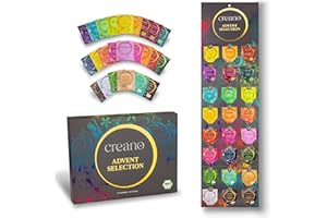 Creano – Coffret Infusions Bio 24 Sachets, 24 Variétés d’Herbes Différentes, 48g – Tisanes Mélangées pour Bien-être et Relaxation – calendrier mural décoratif de l'Avent – cadeau de thé noble*