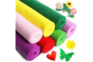 ZAIONE Felt Fabric Sheets Bundle: Bright Color Soft 7 Rolls 21cm x 90cm Assorted Color for DIY Craftwork Sewing Patchwork