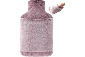 samply Hot Water Bottle with Hand Pocket Cover, 2L Hot Water Bag for Menstrual Cramps, Neck and Shoulder Pain Relief, Hot and Cold Compress, Hand Feet Warmer, Purple