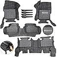 OWINO 7D Mat for Toyota Innova with Free Bumper Protector Car Floor Mat, Year: 2014, Full Velcro, 100% Company Assured, Washable, Grass Mat Attached (Black, Toyota Innova (2014))