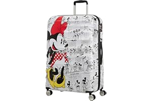 American Tourister Wavebreaker Disney - Spinner L, Equipaje infantil, 77 cm, 96 L, Multicolor (Minnie Comics White)