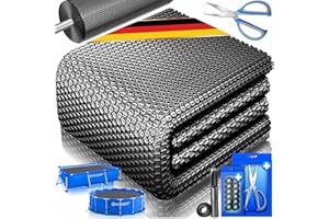 KESSER® Lona Solar para Piscina Redonda Ø 244 cm | Lona Solar de la Piscina Calentamiento de la Piscina de lámina Solar para Calentar el Agua Lona térmica, Negro, 600 x 400cm