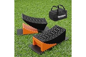 Farosun Auffahrkeile mit Stufen für Wohnwagen & Wohnmobile – rutschfeste Keile aus PP, 5000 kg Tragkraft, Ausgleichskeile & Camping Zubehör für unebenes Gelände