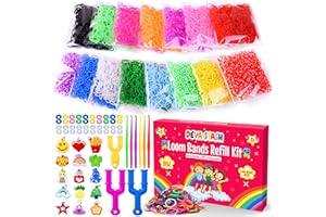 DEVA STASH 7000+ Loom Bands Refill Kit, Loom Twist Rubber Bands for DIY Bracelet Making Craft Kits with More Accessories (Refill)