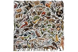 KOWASO Dinosauri Adesivi 100 Pezzi Estetici per Bottiglia d'Acqua Laptop Scrapbooking Chitarra Bagagli Bicicletta Telefono Skateboard | Adesivi per bambini per ragazze adolescenti