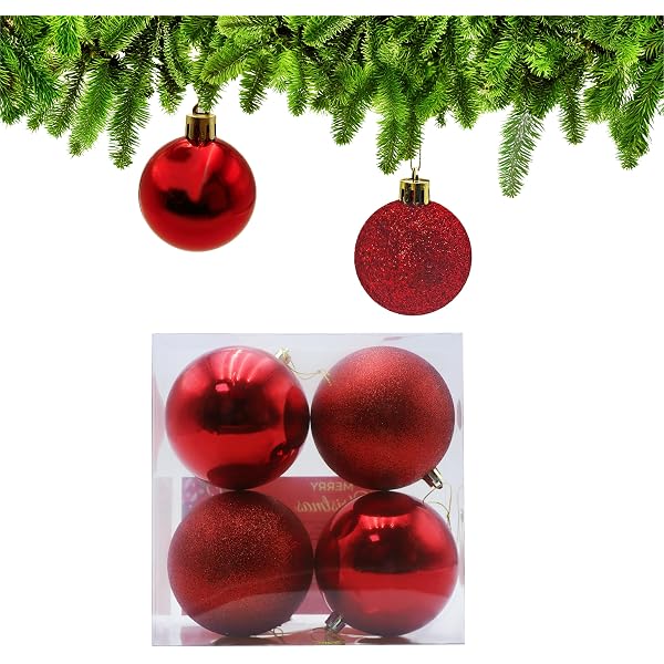 29 Boules De Noël Incassables En Plastique – Rouge Et Argent, 3 Cm – Pour Sapin Intérieur/extérieur