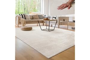 Paco Home Matta för vardagsrum enkel tvättbar mjuk kort hög, Storlek:160x220 cm, Färg:Grädde 4