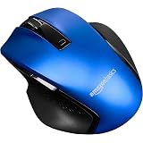 Amazon Basics Compact Ergonomic Wireless Mouse with Fast Scrolling - Blue