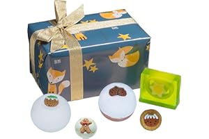 Bomb Cosmetics Silent Night Handmade Wrapped Bath & Body Gift Pack, Contains 5-Pieces, 610 g