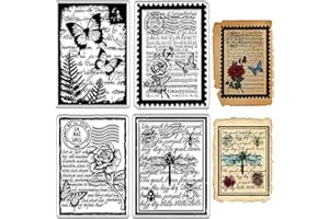 CRASPIRE Tampons Transparents en Forme de Papillon, Rose, Lettre, Insecte, Libellule, Réutilisables, Rétro, en Silicone Transparent, pour Bricolage, Fournitures de Scrapbooking, Journal, Fabrication