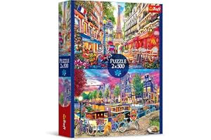Trefl - Pussel 2-i-1: Europas huvudstäder - 2 x 500 delar - set av två pusselspel, DIY, kreativ underhållning, för vuxna och barn från 10 år
