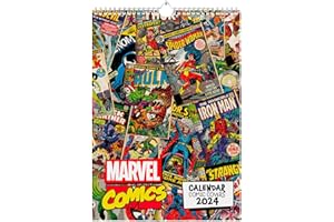 Grupo Erik: Calendario Marvel Comics 2024, Calendario A3 2024 da Parete, 12 mesi, 29,7x42cm FSC®, ideale come Calendario 2024 da Muro, Calendario ufficio 2024, marvel gadget o marvel must have