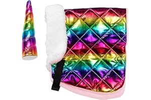 Panduro Hobby Horse - Kit di abbigliamento con unicorno, arcobaleno e glitter con corna di unicorno, per cavalli