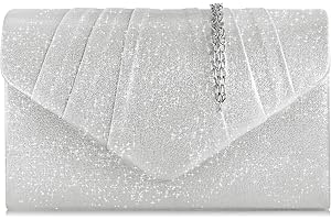 Milisente Pochette Donna,Borse Da Sera Women Clutch Pelle Leather In Finta Pelle Sintetica Pochette Eleganti Da Cerimonia(argento)