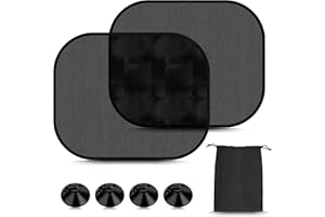 Puciuua Sonnenschutz für die Seitenscheibe, 2 Stück Universal Elastizitä Sonnenblende Auto Netz für Seitenfenster, Sonnenblende mit UV Schutz & Hitzeschutz, Fit 98% Autos