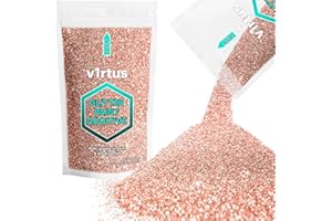 v1rtus Glitter Paint Additive - Rose Gold | 100g Metallic Flakes for Adding Sparkle to Paints & Wood Varnish | Add to Emulsion, Acrylic & Latex for Indoor Sparkly Walls