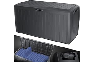 KESSER® Caisse de Rangement | Coffre à Coussins 290 litres avec Couvercle verrouillable et poignées | Coffre de Jardin, Anthracite
