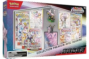 Pokémon : Collection Premium avec Figurine Écarlate et Violet – Évolutions Prismatiques du JCC Pokémon (2 Cartes Promo Brillantes texturées, 11 boosters)