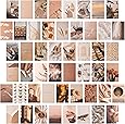 50 Stück Beige ästhetisches Bild für Wandcollage, Boho Karten Warme Collage Druck Set, Raumdekoration, Wandkunstdruck für Zimmer, Schlafsaal Foto Display, VSCO Poster für Schlafzimmer