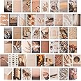 50PCS Beige Aesthetic Picture for Wall Collage, 4x6’’ Boho Cards, Cream Collage Print Kit, Warm Color Room Decor for Girls, Wall Art Print for Room, Dorm Photo Display, VSCO Poster for Bedroom