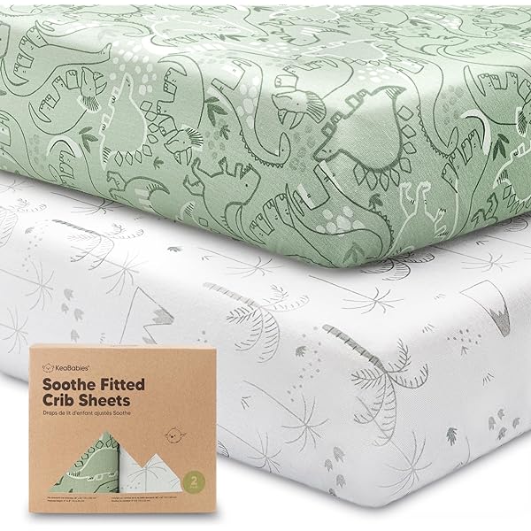 Honest Baby Organic Cotton Fitted Crib Sheet - Sage Green, Standard Crib & Toddler Size