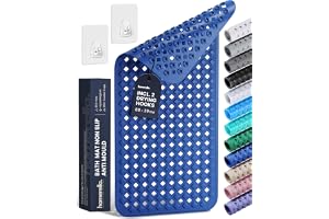 Homerella Halkskyddsmatta Badkar 88x39cm BPA-fri - inkl. 2 Krokar Kungsblå