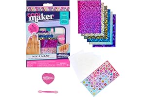Cool MAKER Kit de uñas Metalizadas GO Glam 6 Hojas de películas con Brillo y calcomanías para uñas para Crear 5 manicuras Distintas, Juguetes de Manualidades para niñas a Partir de 7 años