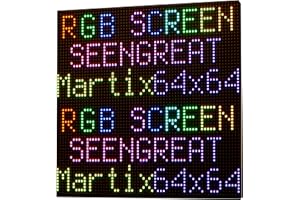 xicoolee Panel de pantalla LED de matriz RGB de 64 x 64, paso de 3 mm, 4096 LED RGB, alto brillo y resolución, compatible con Raspberry Pi, ESP32, Arduino