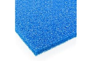 VIALIA Filter Foam Blue 50 x 50 x 2 cm PPI 10 Coarse Filter Mat Pond and Aquarium, Can Be Cut to Size, for Optimal Use as Filter Media in Pond Filters