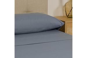 TRAMAS+ Completo Lenzuola Piazza e Mezza 140x200, 100% cotone, Biancheria da Letto, Lenzuola e 2 federa da letto, Certificata STANDARD 100 by OEKO-TEX - Blu Indaco