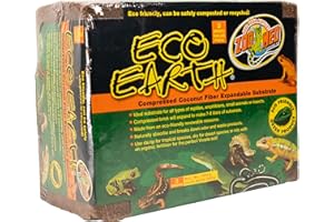 Zoo Med Eco Earth - Natürliches Kokosfasersubstrat für Terrarien und Reptilien, für Amphibien, Reptilien und Insekten, kompostierbar und recycelbar (3er-Pack)