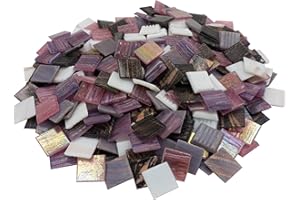 MosAmare Mosaiksteine Kupferschimmer mit Perlmutt (2x2 cm, 900g, ca. 340 St.) - buntes Mosaik ideal zum Basteln - Glasmosaik - ohne Plastik (Kupfer Rosa Mix)