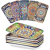 vancasso SIMI Set of 6 Serving Plates &ndash; 24.5 x 14.2 cm Rectangular Plates for Appetizers, Sushi, Fruit, Salad, Dessert &ndash; Micr