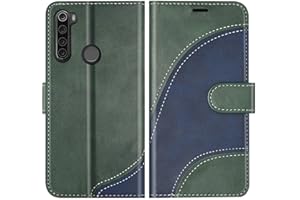 BoxTii Funda para Xiaomi Redmi Note 8T, Funda de PU Cuero para Xiaomi Redmi Note 8T, Magnético Carcasa Libro con Ranuras para Tarjetas, Verde
