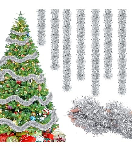 Glanzende Lametta-slinger - kerstdecoratie - 8 stuks - blauw - metalen