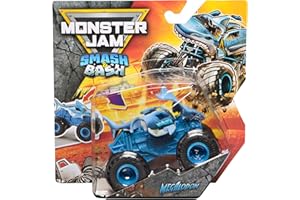 Monster Jam Smash & Bash Megalodon, 1:64 Die Cast Repairable Monster Truck, Kids Toys for Boy and Girls Ages 3 and up