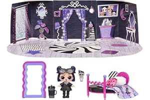 L.O.L. SURPRISE! LOL Surprise Furniture, Con Bambola Dusk e 10+ sorprese, Set da gioco pieghevole per bambole in miniatura, Compatibile con casa OMG, Serie 4, Bambola da collezione adatta dai 3 anni in su.