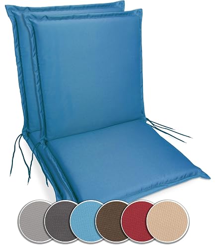 RAILONCH Hochlehner Auflage – 120x50 Cm, Atmungsaktive Sitzauflage Für Gartenstühle, 3 Stück, Waschbar