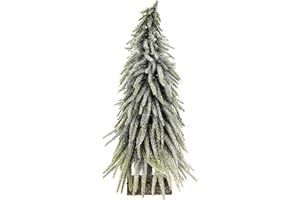 Flair Flower Kunsttanne Mini-Christbaum 30 cm Weiß, Kunstschnee, Stand, Winter, Weihnachten