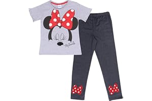 POPGEAR Disney Minnie Mouse Wimpern Baby Mädchen T-Shirt und Leggings Set | Offizieller Merchandise | Disney Mädchen Kleidung Set, Geschenkidee für Mädchen