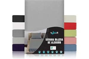 Dreamzie Sabanas 120x200 Ajustable - Algodon Oeko Tex Certificado - Gris - Sábanas Bajeras 120 x 200-100% Jersey