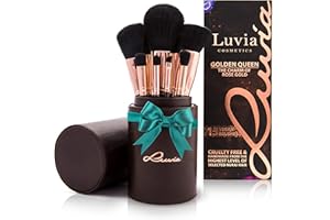 LUVIA COSMETICS Zestaw pędzli do makijażu Luvia, Golden Queen, 15 pędzli do makijażu incl. Zestaw Pędzli do Makijażu & Podróżna Torba na Pędzle Kosmetyczne - Profesjonalny Zestaw Pędzli W Brązowym/Rose Gold
