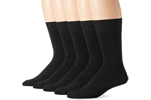 Amazon Essentials solida herrstrumpor, 5 par, Svart, 8-12
