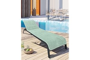 ‎LAYNENBURG LAYNENBURG Premium Schonbezug für Gartenliege - 100% Baumwolle - Oeko-TEX 100 - Frottee Handtuch-Bezug Sonnenliege - Liegenbezug mit Umschlag für Standliege, Liege-Stuhl (75x200 cm Mint)