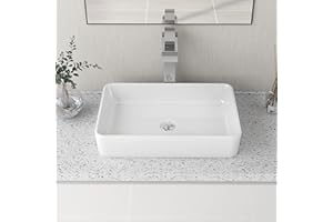Vasque à Poser Salle de Bain DeerValley Rectangulaire Céramique Lavabo Wc,Blanc lavabo salle de bain 505mm*340mm