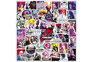 chamvis Lot de 50 autocollants cyberpunk et punk - Autocollants cool pour ordinateur portable, bouteille d'eau, voiture, moto, pare-chocs, bagages, skateboard et graffiti - Imperméable et durable